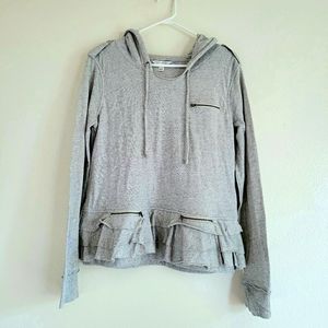 Banana Republic Gray Ruffle Hoodie